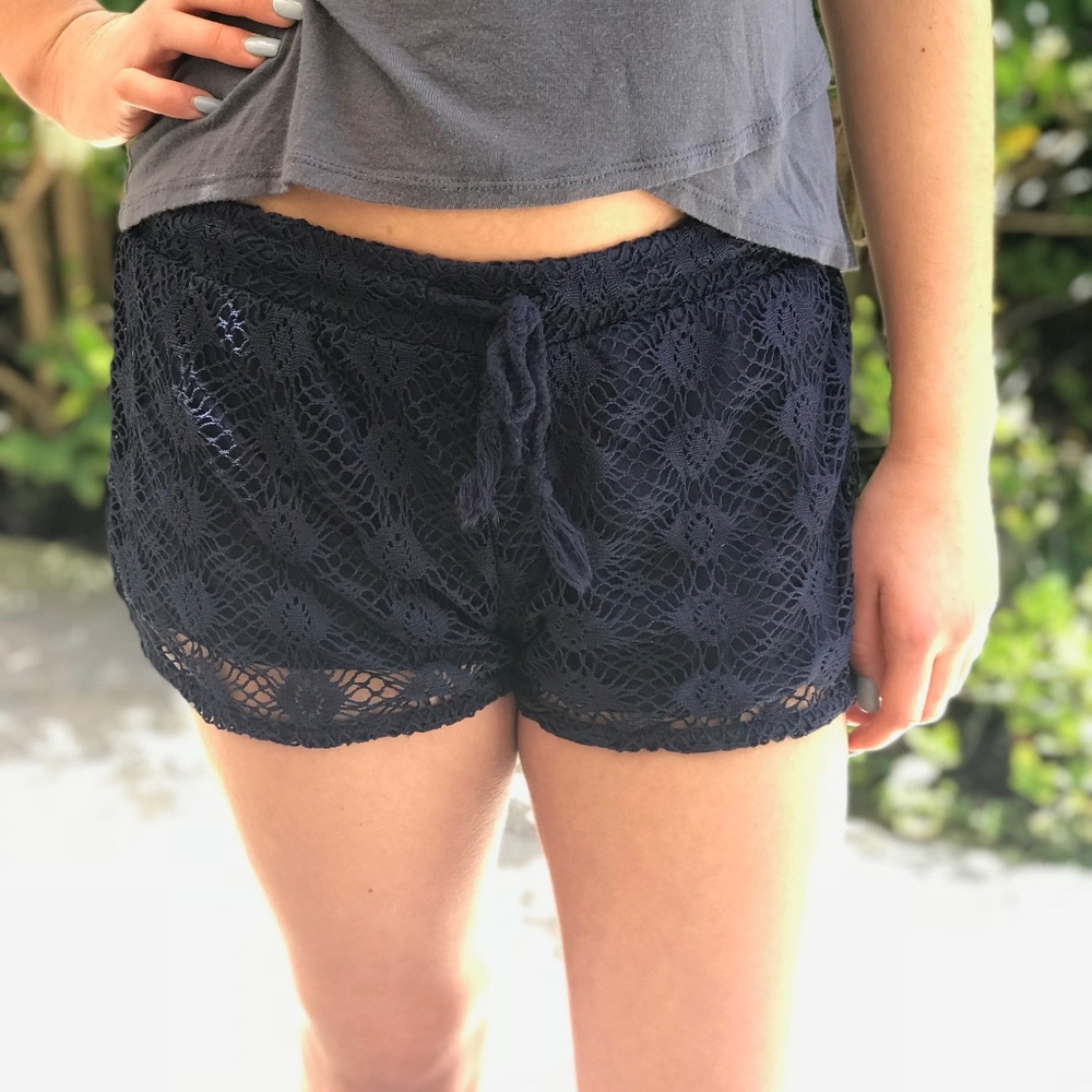 Target Navy Blue Lace Fabric Shorts